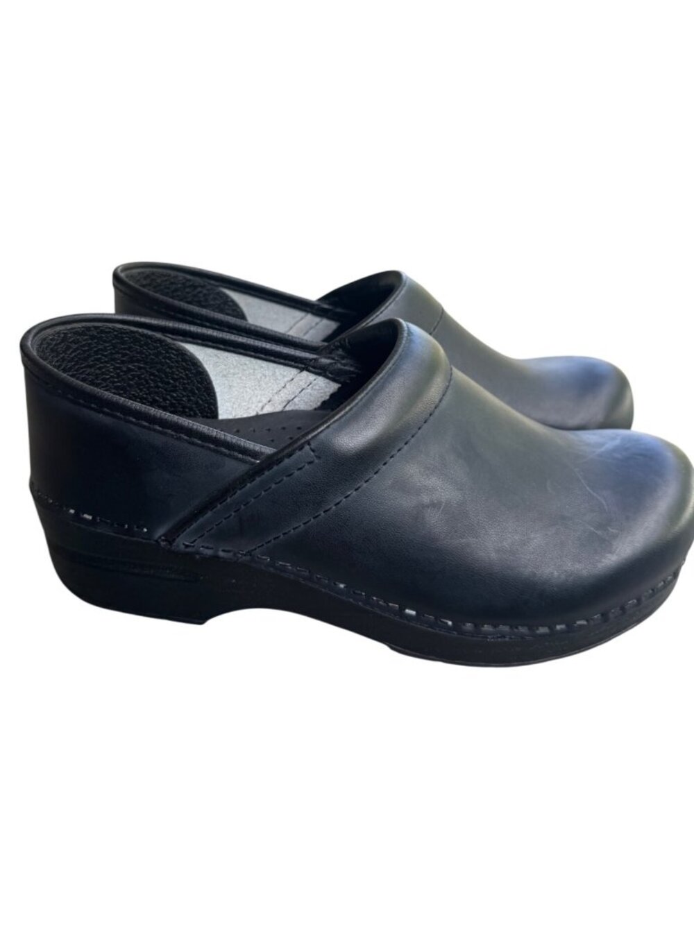 Dansko Professional Women's 39 US 8.5 -9 Black Cabrio Leather Clogs Nursing Shoe